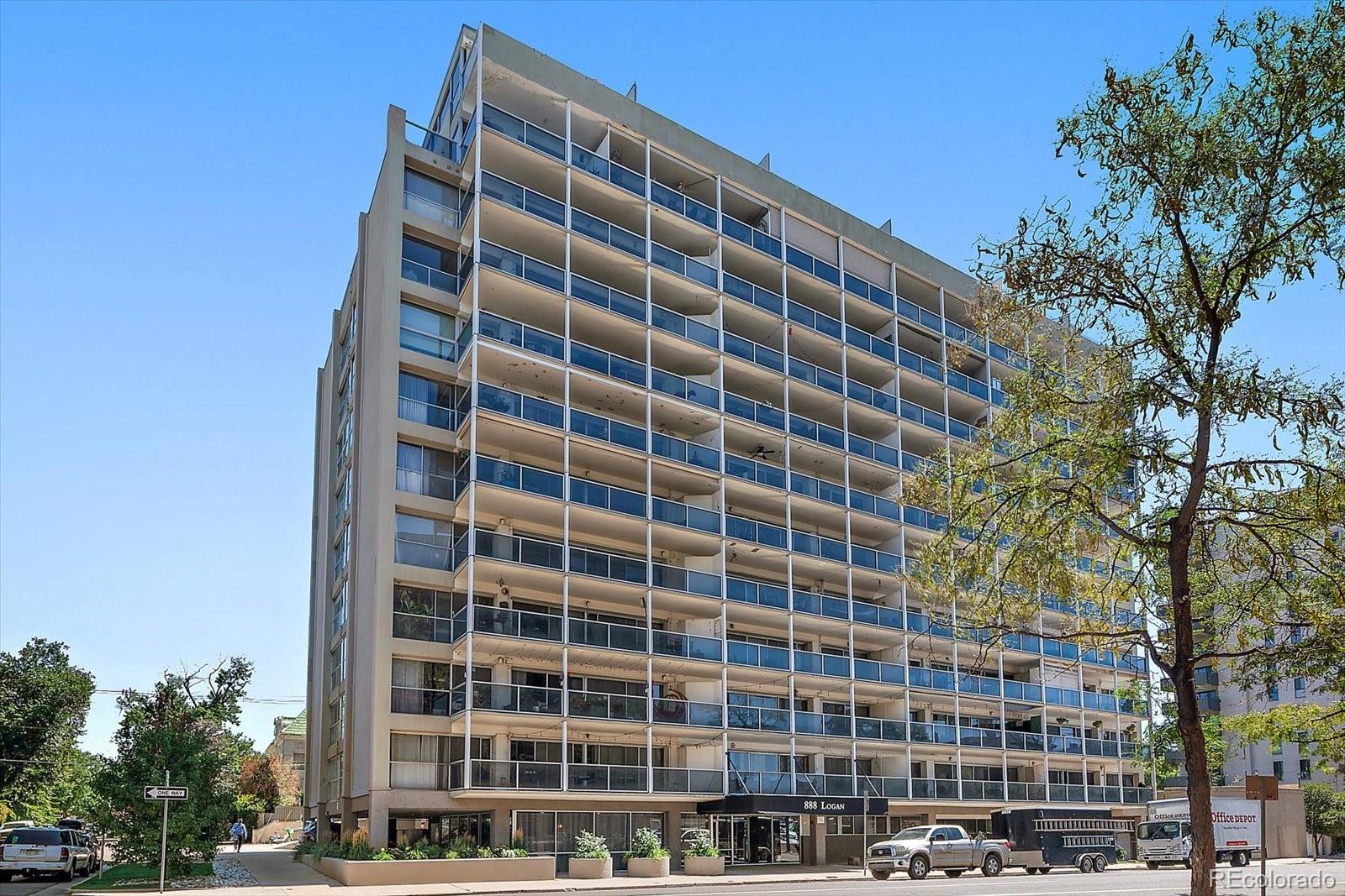 a front view of a building