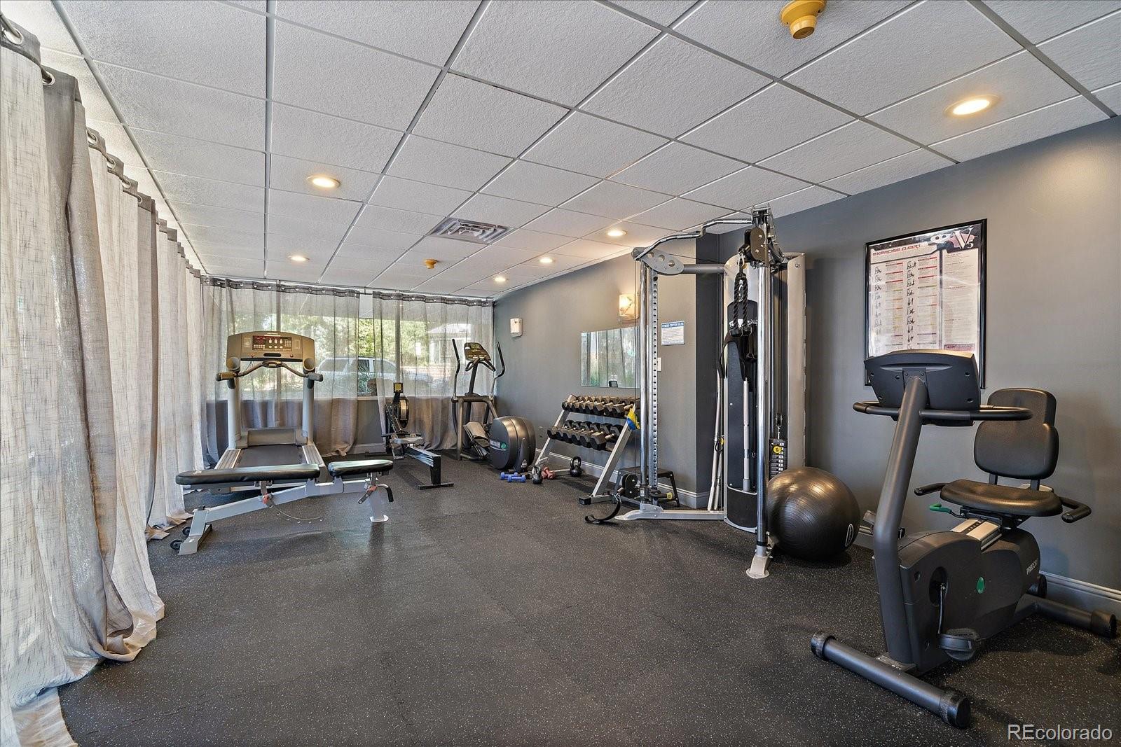 888 Logan Street, Unit 4F Denver, CO 80203 - Photo 15 of 21 a view of a room with gym equipment