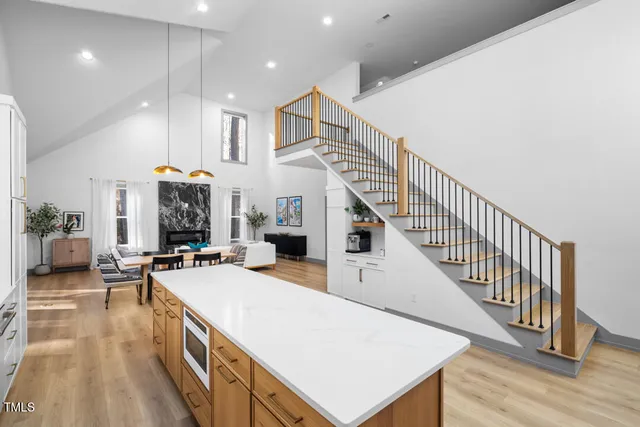 a very nice looking living room with a large window
