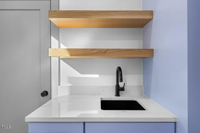 a close view of kitchen sink