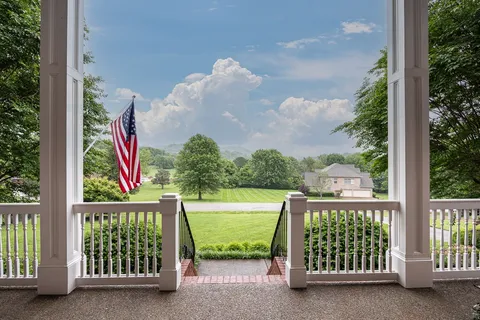 a city view from a balcony