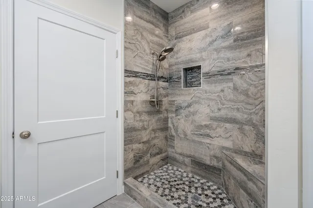 a bathroom with a shower