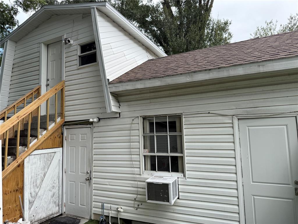 a view of a house with a small space