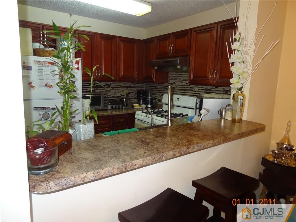1019 Edpas Road, Unit 1019 New Brunswick, NJ 08901 - Photo 3 of 18 a kitchen with a sink a counter and cabinets