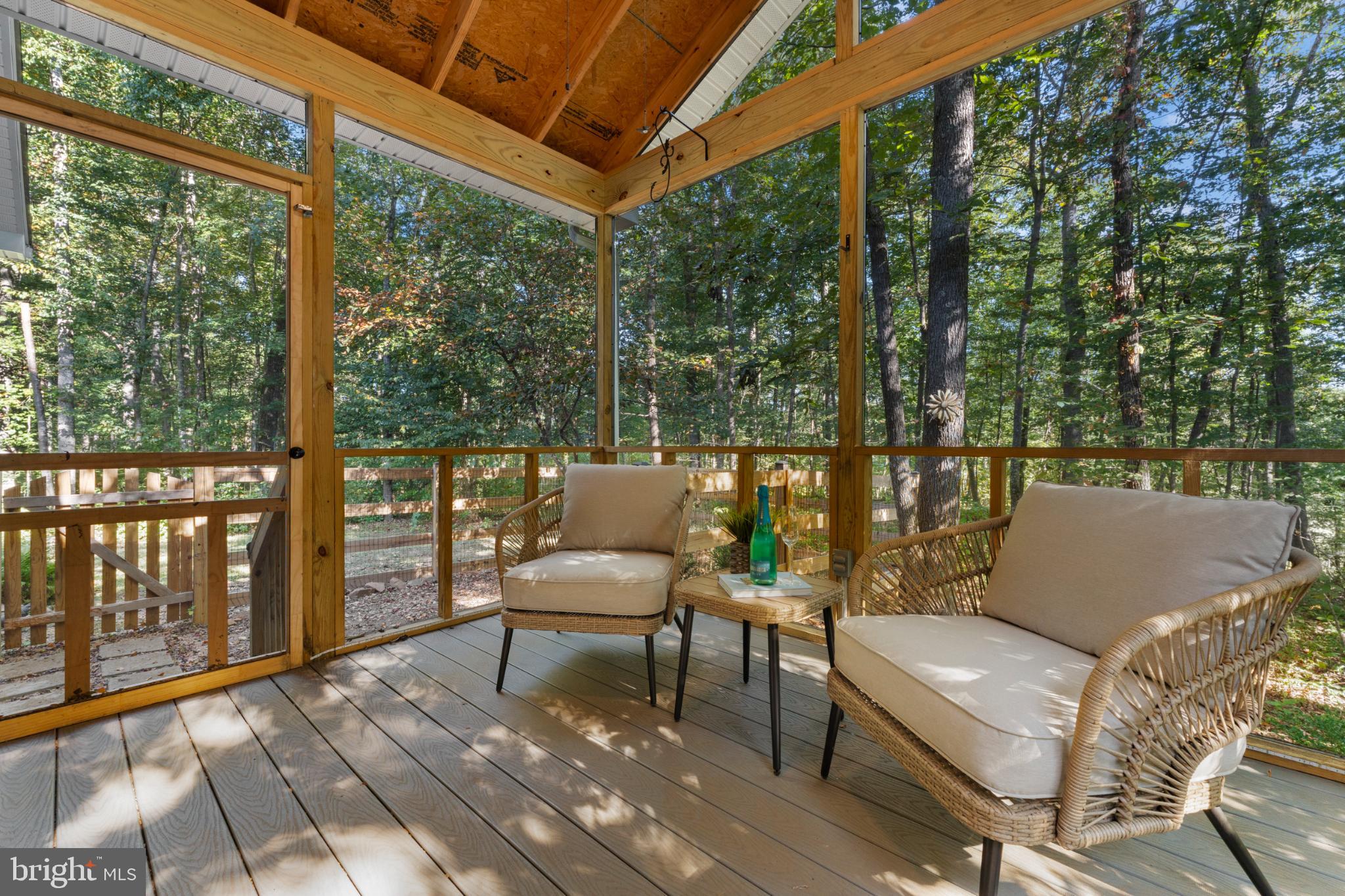 8572 Monumental Mills Road Rixeyville, VA 22737 - Photo 42 of 70 Serene screened porch amid lush greenery.