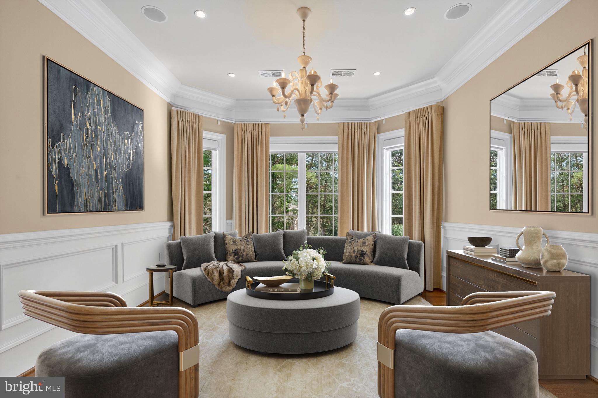 1174 Old Tolson Mill Road McLean, VA 22102 - Photo 17 of 35 a living room with furniture and a chandelier