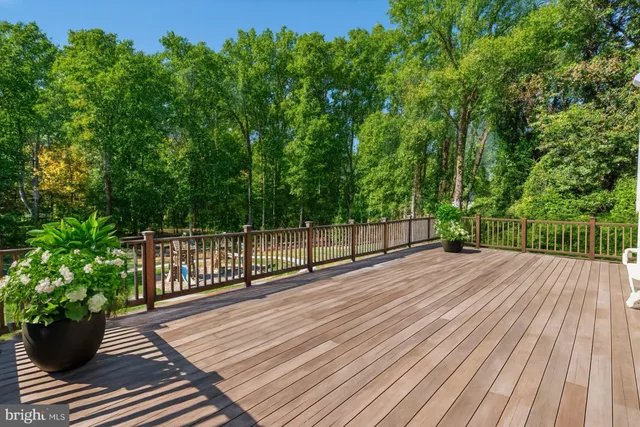 a view of a wooden deck