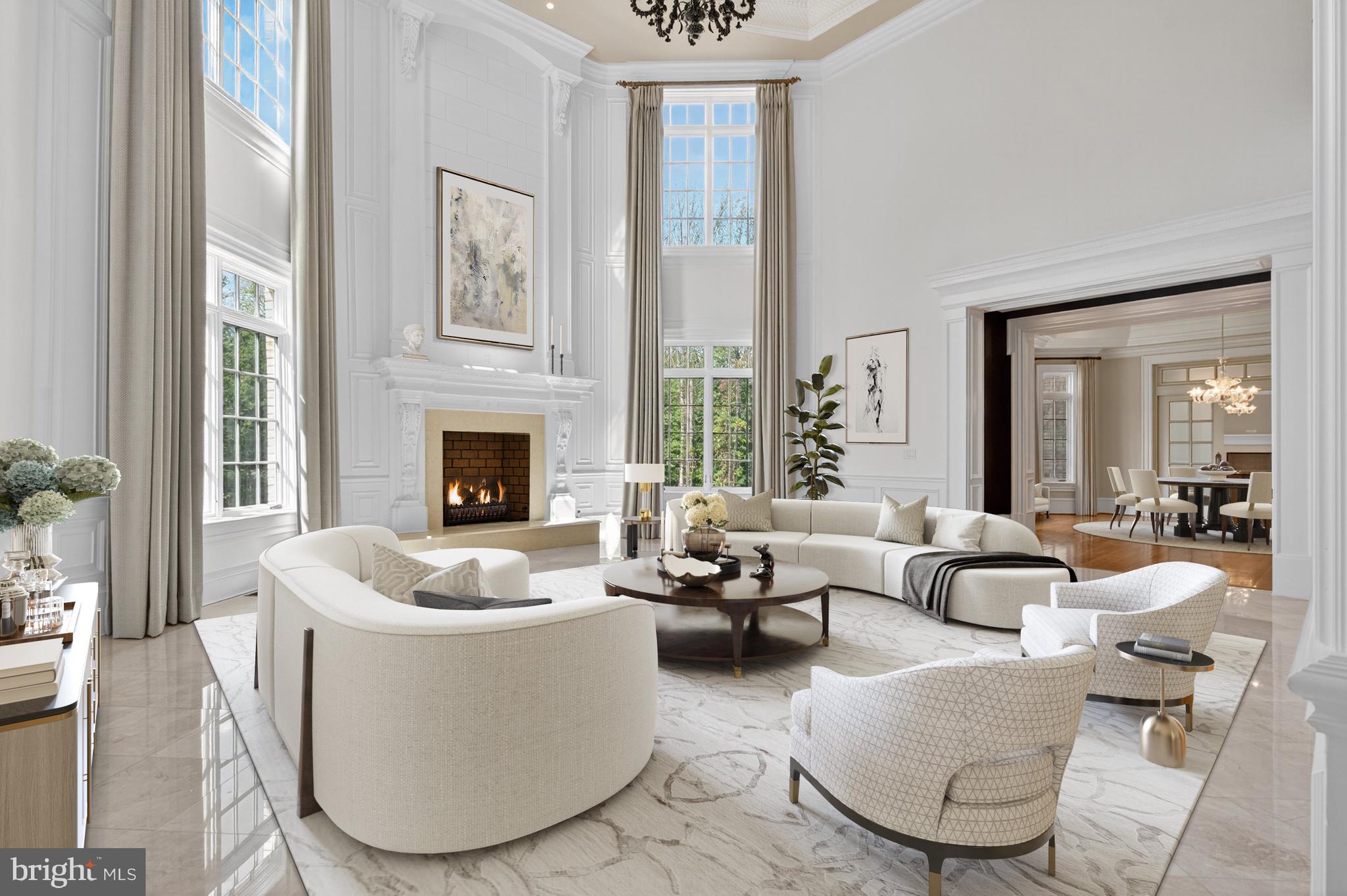 1174 Old Tolson Mill Road McLean, VA 22102 - Photo 8 of 35 a living room with furniture fireplace and a large window
