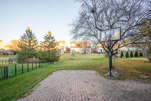 a view of a park with tree s