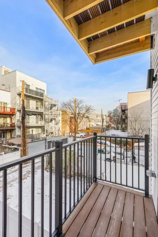 a view of city from a balcony