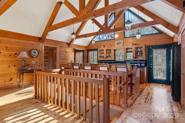 a view of a chairs and a garage