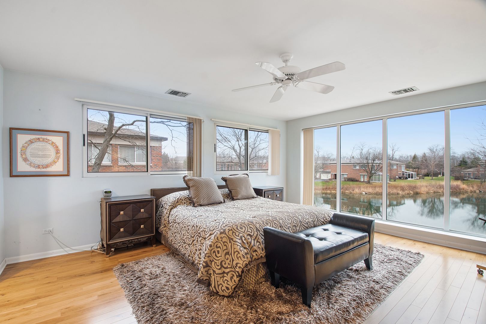 507 Kelburn Road Deerfield, IL 60015 - Photo 12 of 26 a bedroom with a bed and large window