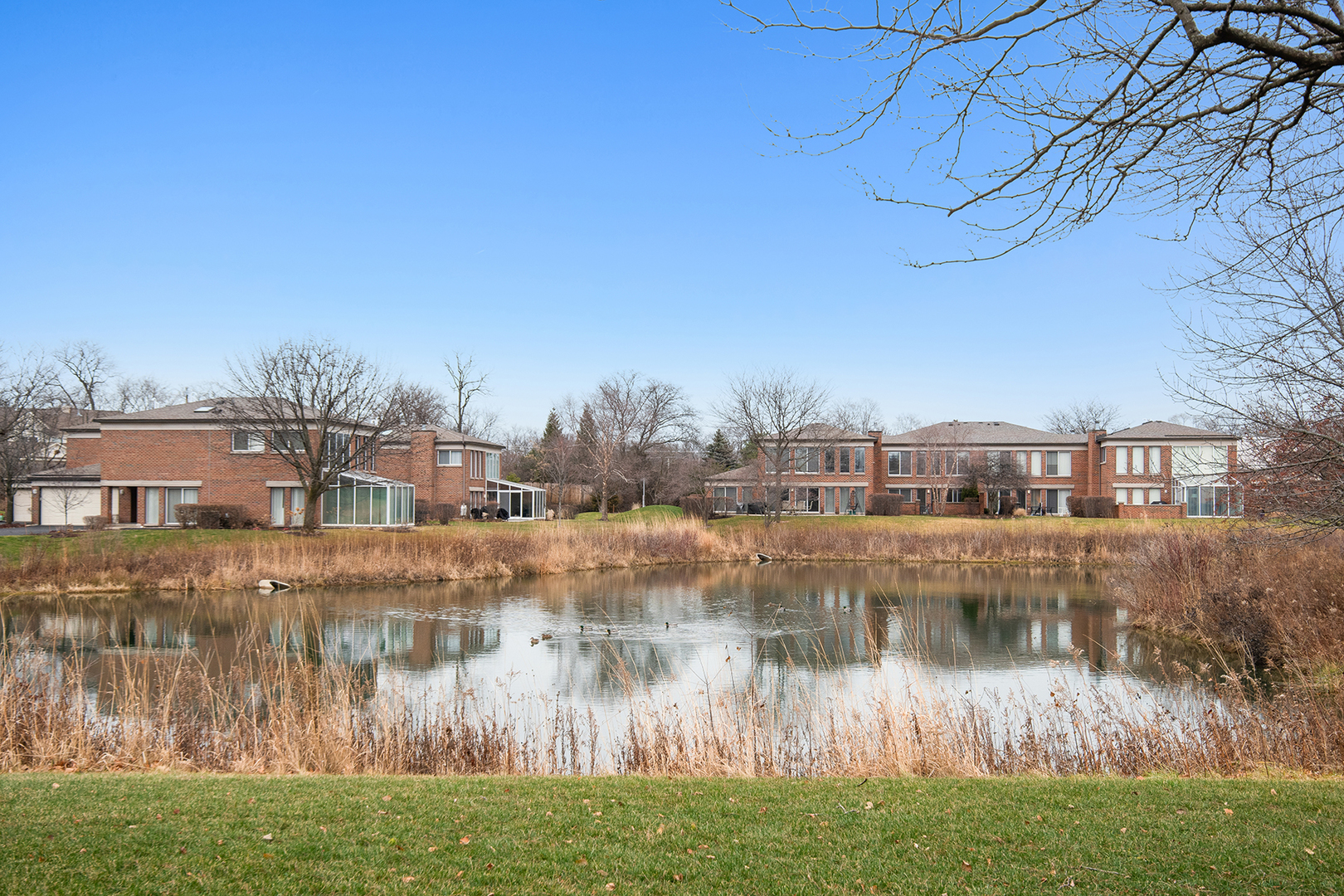 507 Kelburn Road Deerfield, IL 60015 - Photo 18 of 26 a view of a lake with a big yard and large trees