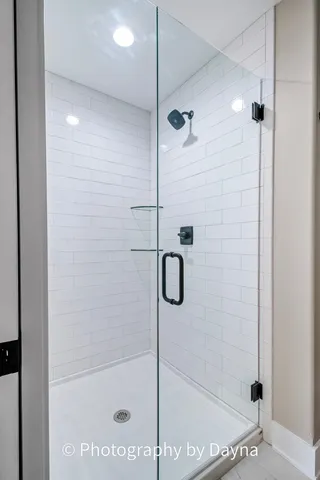 a bathroom with a shower