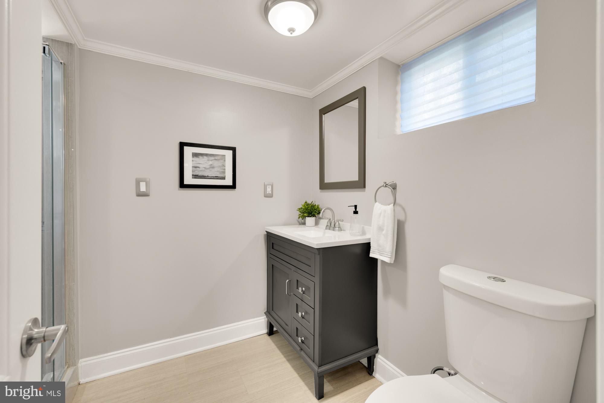 2414 Perry Street Northeast Washington, DC 20018 - Photo 43 of 49 a view of bathroom with a sink mirror and toilet
