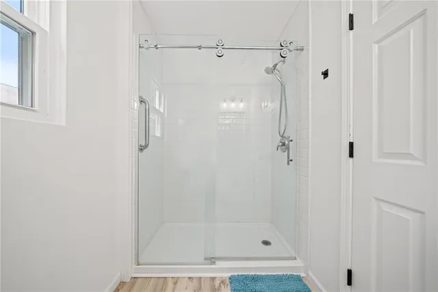 a bathroom with a shower