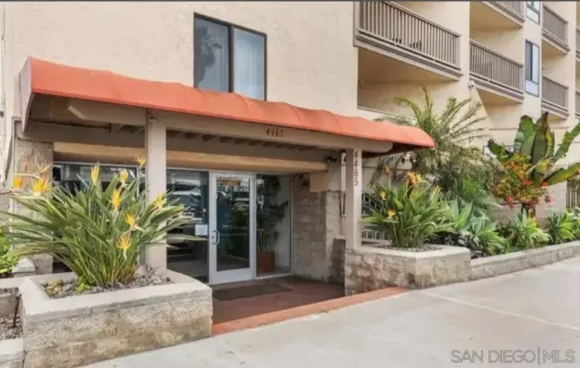 a view of a house with potted plants
