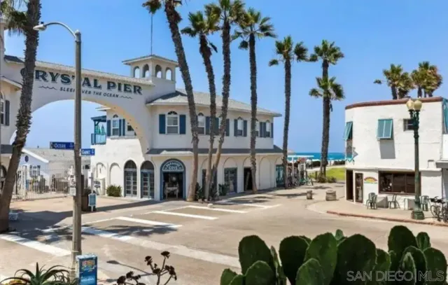 a front view of a building with street view