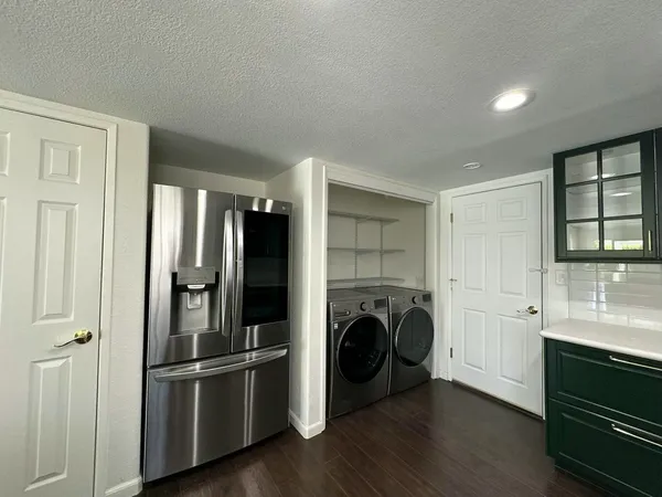 a room with a washer and dryer