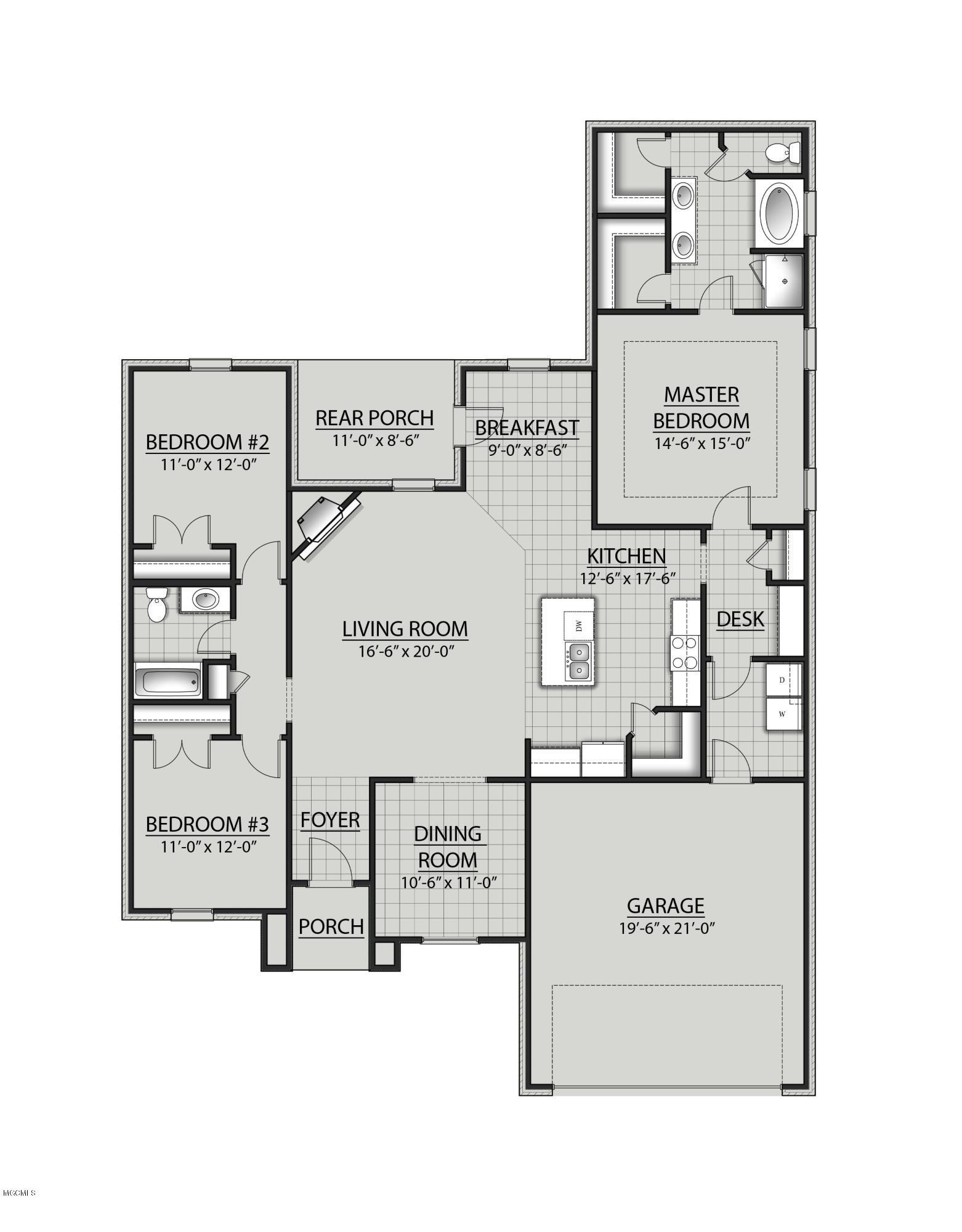 14506 North Swan Road Gulfport, MS 39503 - Photo 3 of 3 Rose A-C-G IV Floor Plan