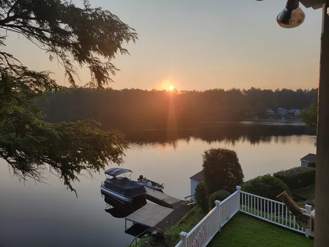 a view of a lake and outdoor space