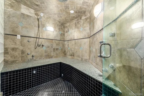 a bathroom with a shower
