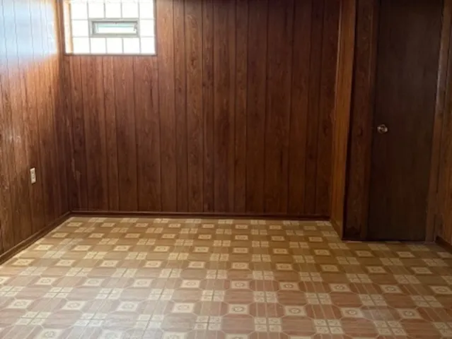 a view of wooden door