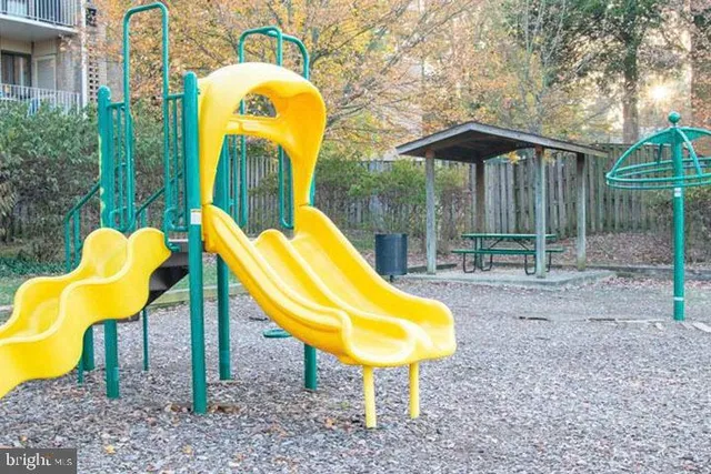 a view of a park with swimming pool