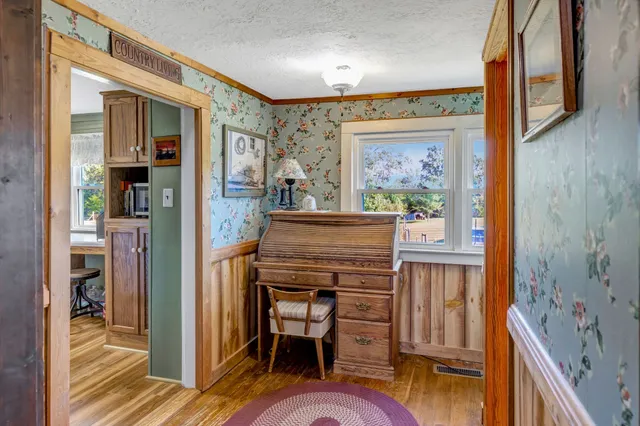 a bathroom with a bathtub and shower