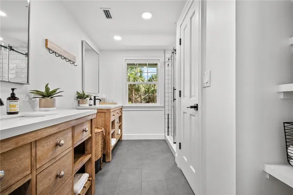 a bathroom with a shower