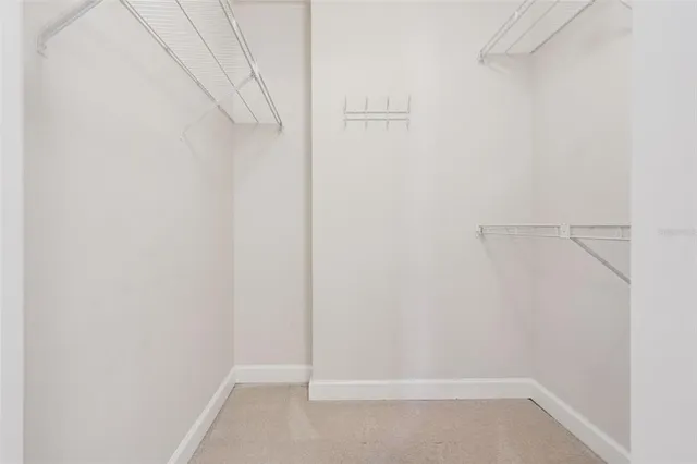 a view of small space with racks on the wall