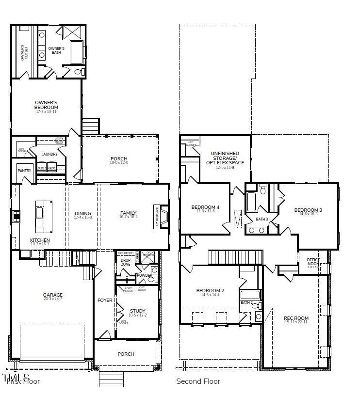 1725 Burnette Gdn Path Raleigh, NC 27612 - Photo 21 of 21 Lot 14 BN - Floor Plan- Plan 3393