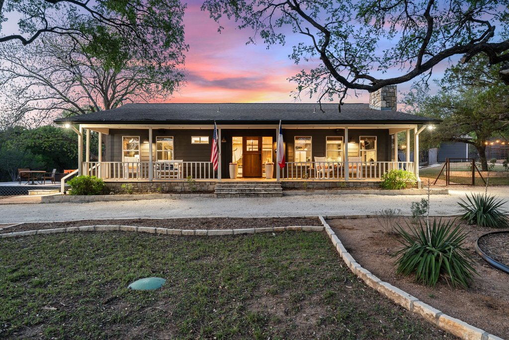 2800 River Road Wimberley, TX 78676 - Photo 1 of 40 Rear view of property with a porch and a chimney