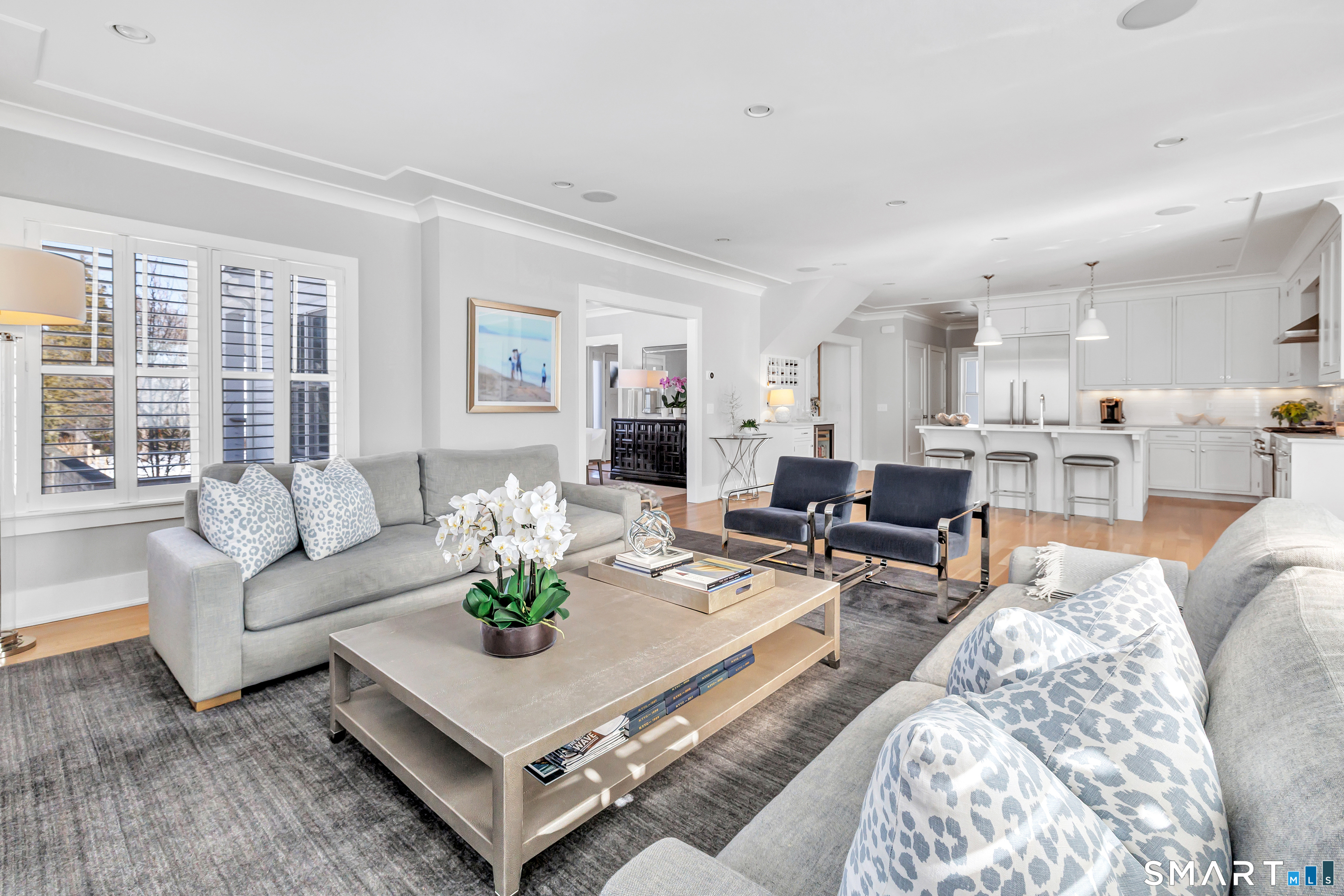 598 South Benson Road Fairfield, CT 06824 - Photo 11 of 40 a living room with furniture wooden floor and a large window