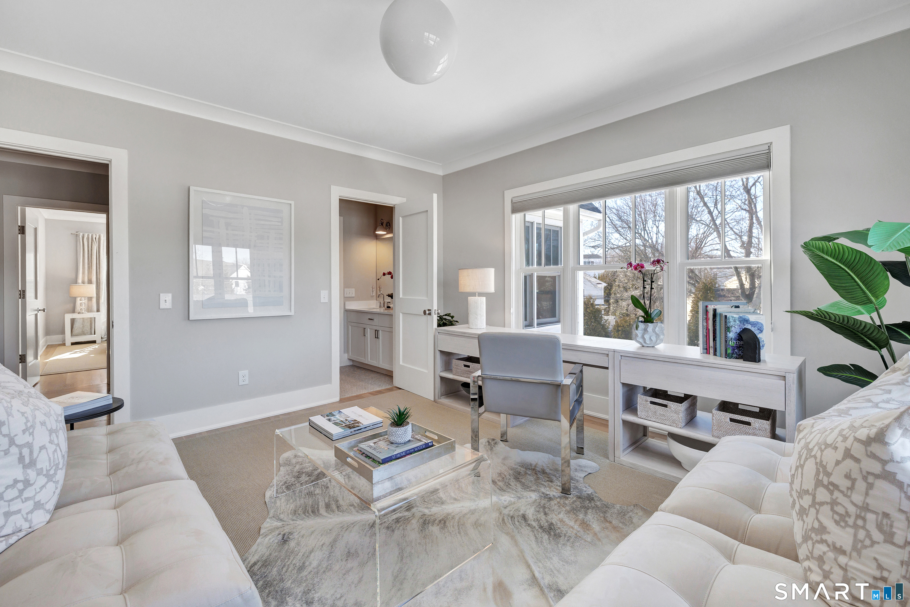 598 South Benson Road Fairfield, CT 06824 - Photo 23 of 40 a living room with furniture and a large window