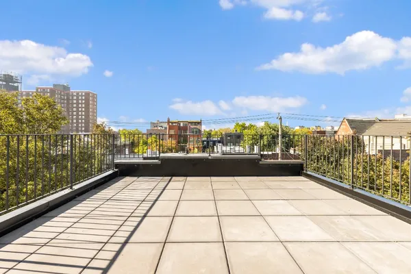 a view of balcony with city view
