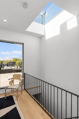 a balcony with view of city from a balcony