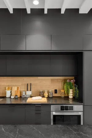 a view of kitchen with stove