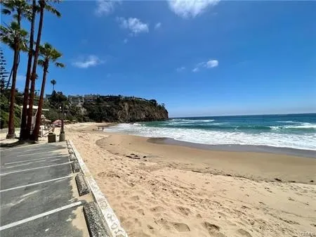 a view of a swimming pool and an outdoor space