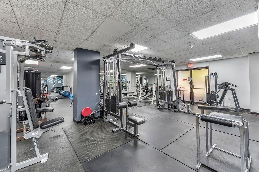 2110 Harmon Cove Tower Secaucus, NJ 07094 - Photo 42 of 50 a view of a room with gym equipment