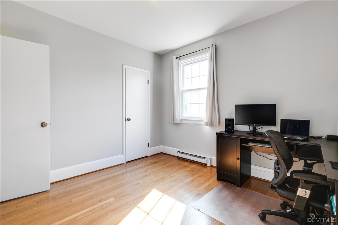 13409 Oak Lane Midlothian, VA 23113 - Photo 14 of 19 a view of workspace with wooden floor and windows