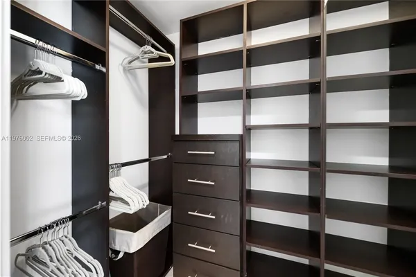 a view of a walk in closet