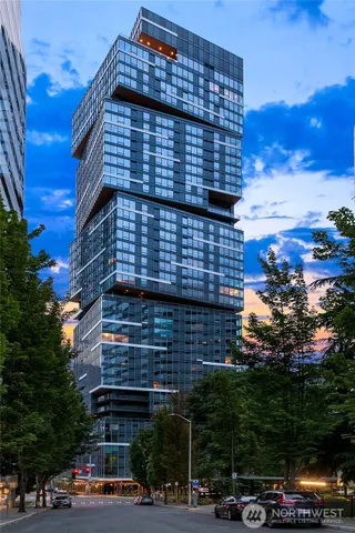 a front view of a building with street view