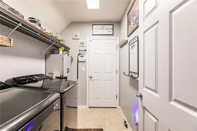 a utility room with closet