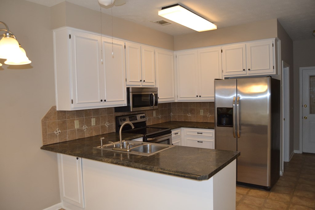 kitchen from back door view
