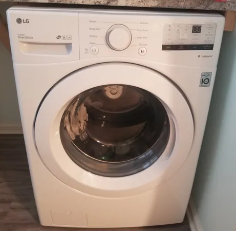 a close up view of washer and dryer