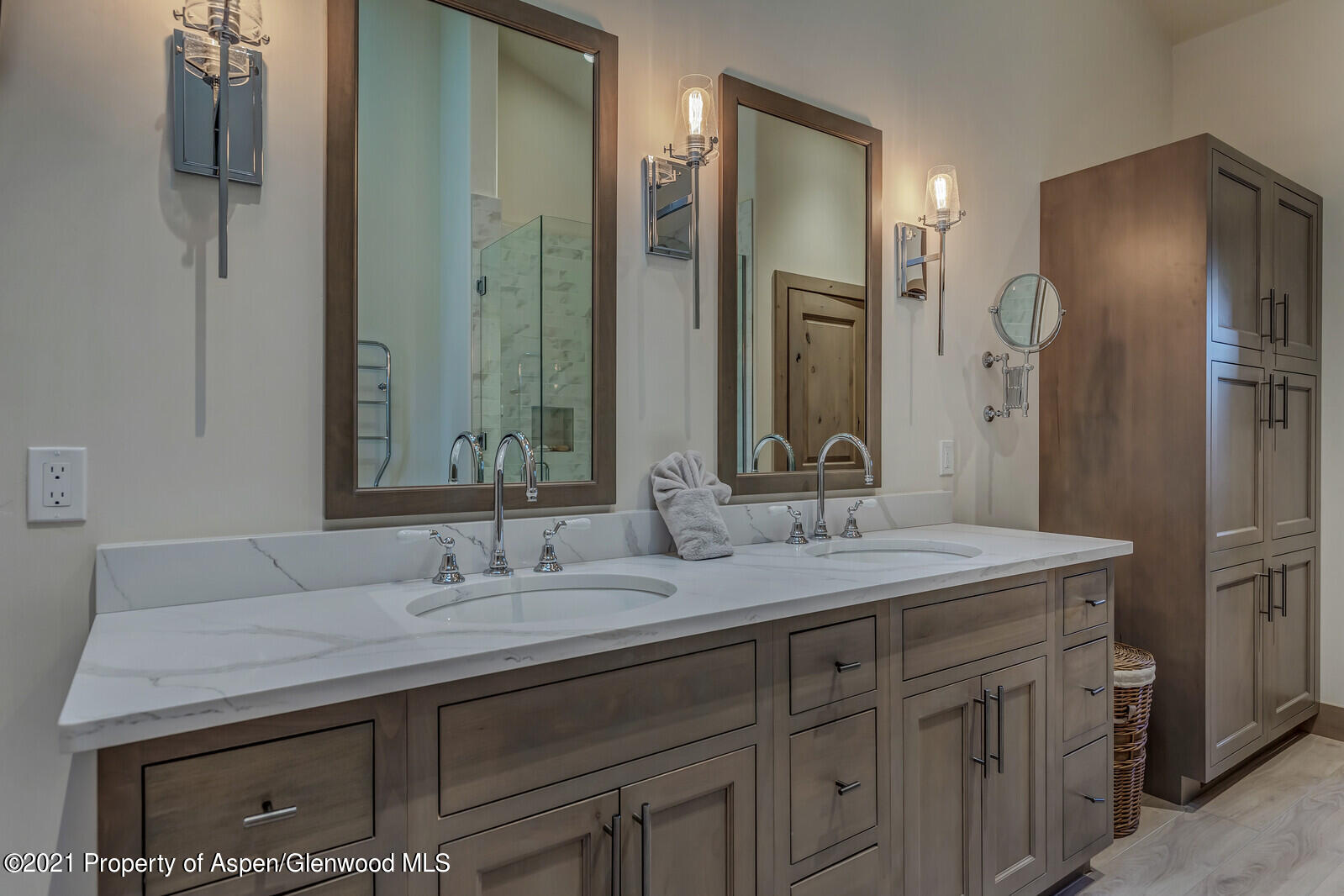 471 Boundary Lane Carbondale, CO 81623 - Photo 19 of 30 a bathroom with a granite countertop sink and a mirror