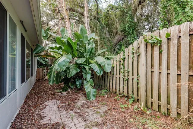 a view of a swimming pool with a sitting space