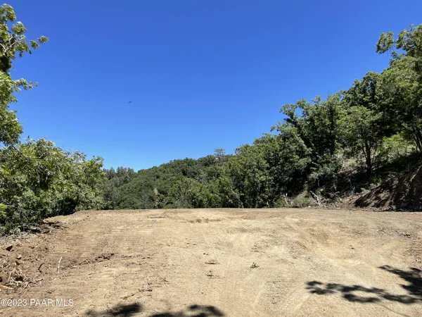 a view of a yard covered with snow in the background
