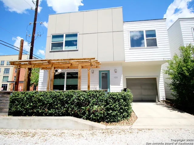 a view of a building with a street